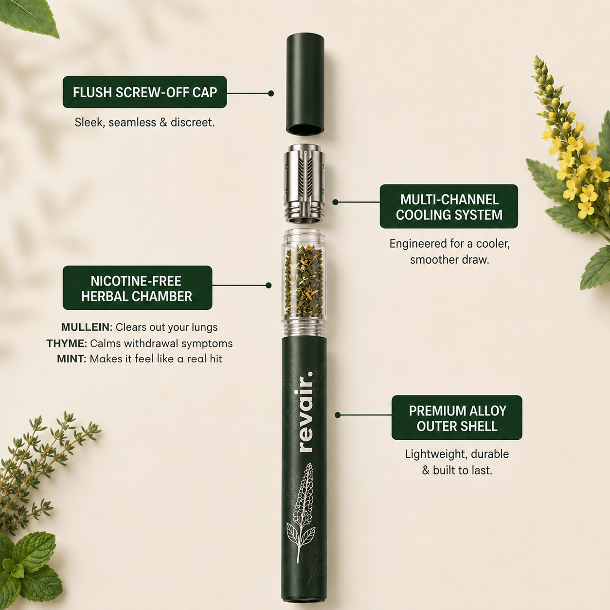 Revair™ Mullein Inhaler Smokers